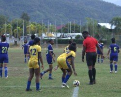 UTECH female knights vs NCU Football Team